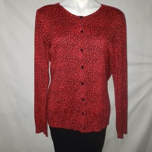 ANN TAYLOR  Leopard Print Cardigan(DD D-12)